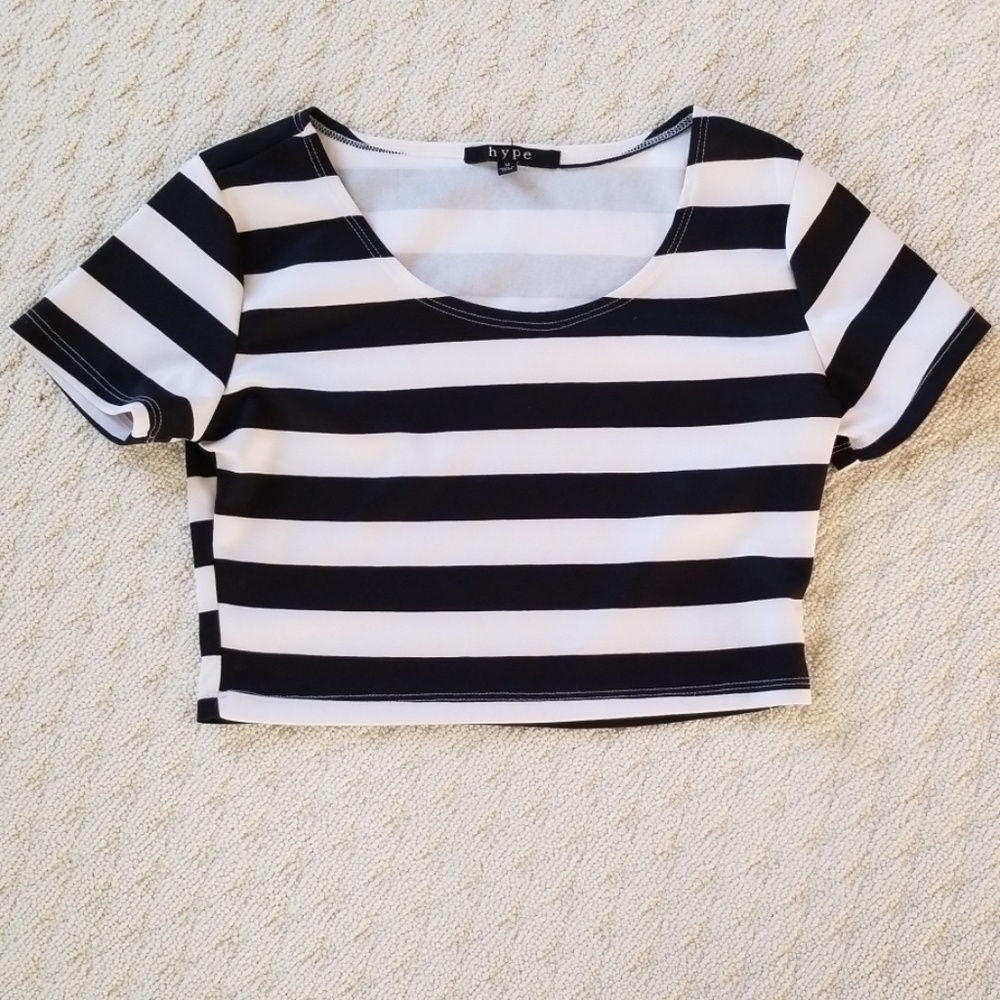 Hype Black and White Crop Top